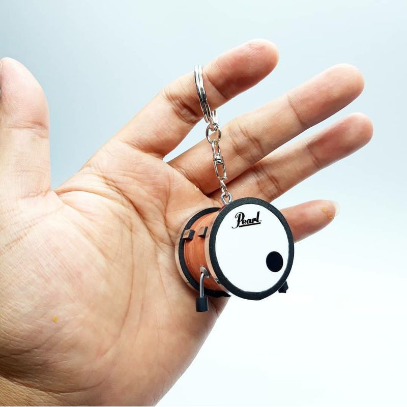 Gantungan Kunci Miniatur Drum Pearl Natural Sovenir
