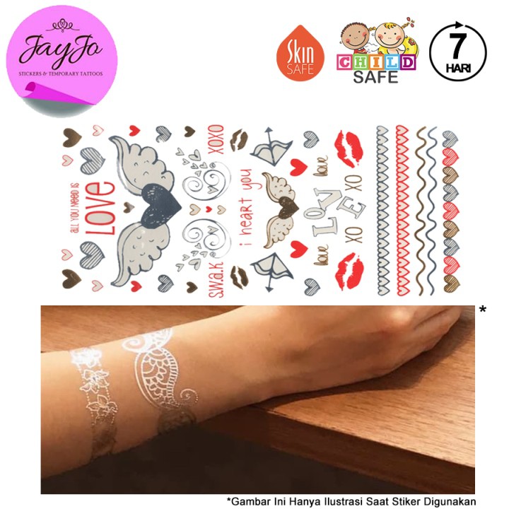 JS-76 Temporary Tattoo Loving Angel  / Tato Temporer / Tattoo Temporary