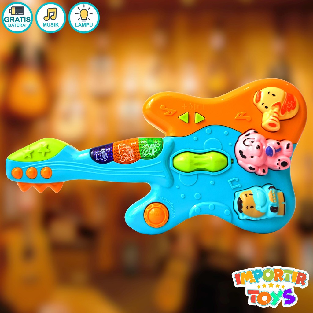 Mainan Musikal Anak Gitar Little Music Colourful Lucu 2 Warna