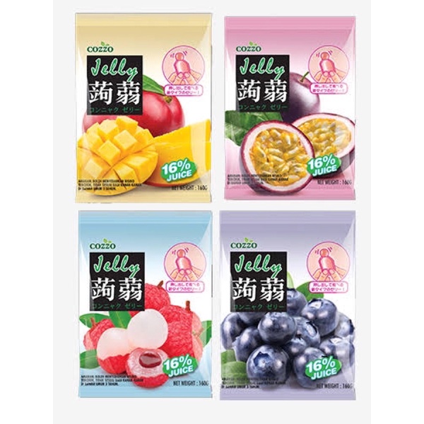 Cozzo Zero Fat Jelly Pouch 160g 蒟蒻 Cemilan Jelly