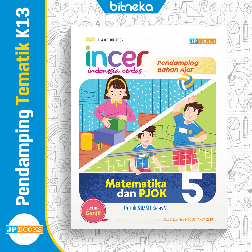 Buku Latihan Soal Matematika Pjok SD Kelas 5 Semester Ganjil Incer