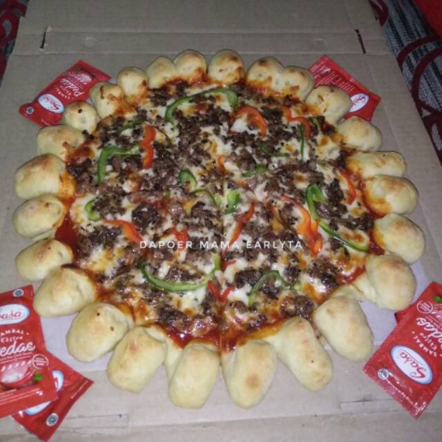 

Pizza Black papper beef size larg