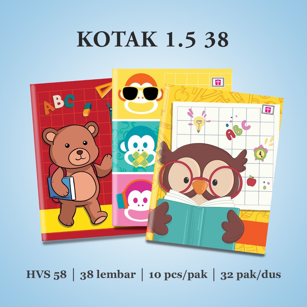 

Buku Tulis Kotak 1,5cm 38 Lembar/Pcs