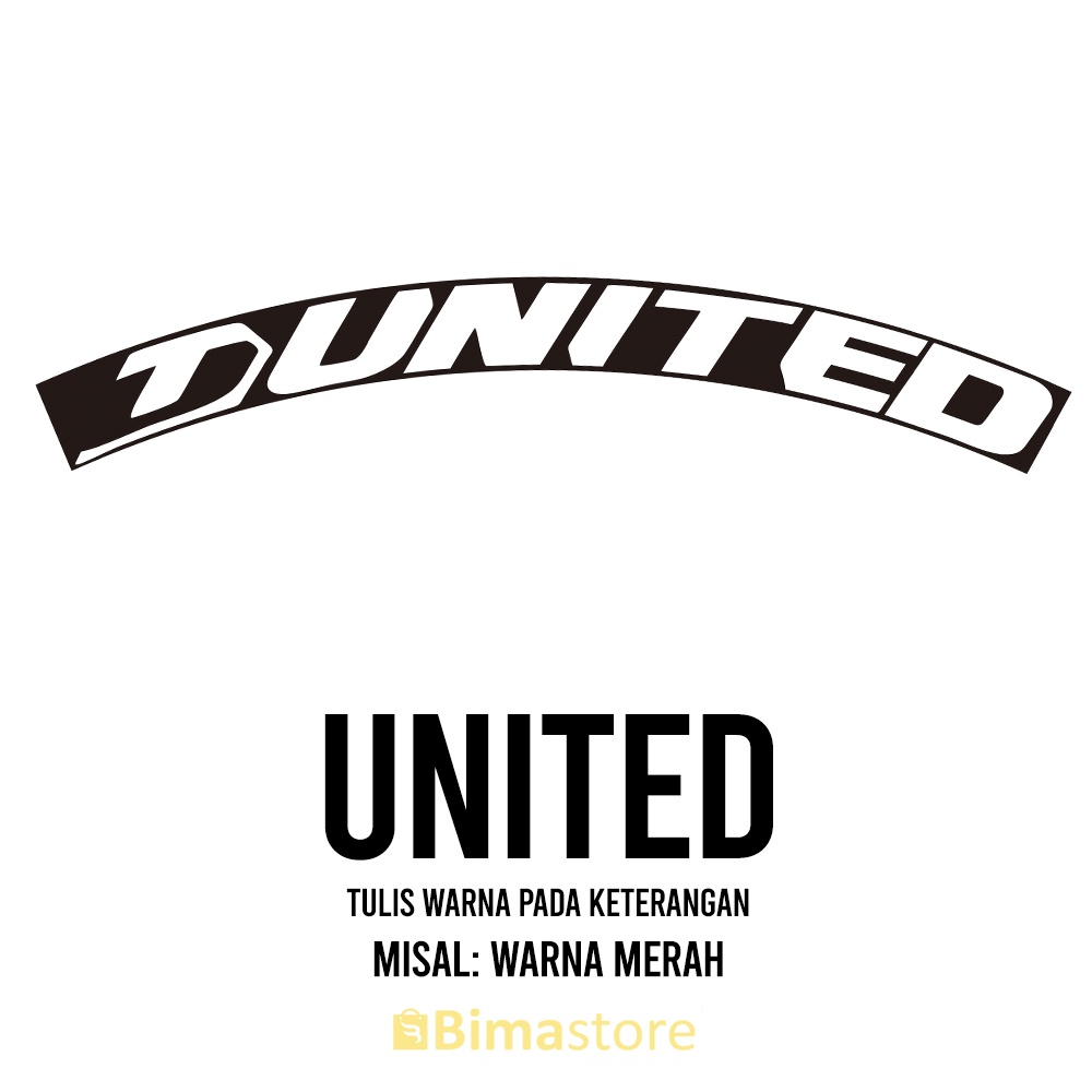 Sticker Decal Rims Sepeda UNITED | Lebar 1 - 3 cm | Diameter 16", 18", 20", 24", 27.5", 29", 700c | 