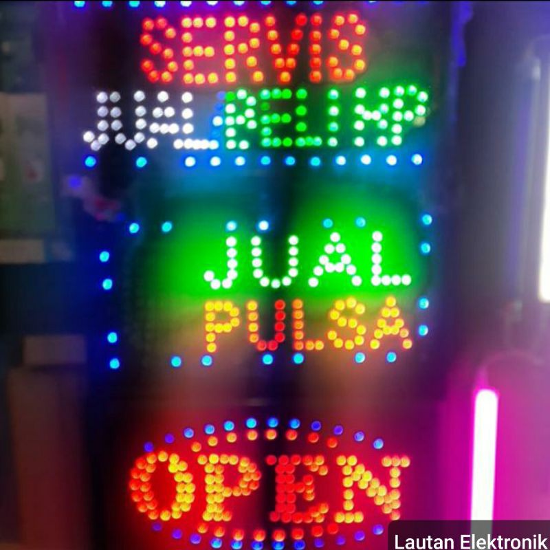 Papan LED/Sign Billboard/ Papan "JUAL PULSA" , "WELCOME OPEN" , "SERVIS JUAL/BELI HP", "PULSA TOKEN"