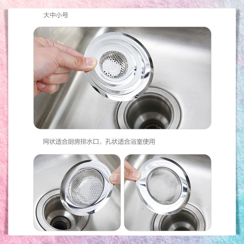 Saringan Penutup Lubang Wastafel Dapur Afur Bak Cuci Piring Stainless Steel Sink Strainer Penyaring Filter Air