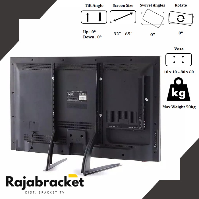 BRACKET BRAKET BREKET STANDING TV KAKI MEJA 43 49 50 55 60 65 70 INCH SEMUA MERK TV