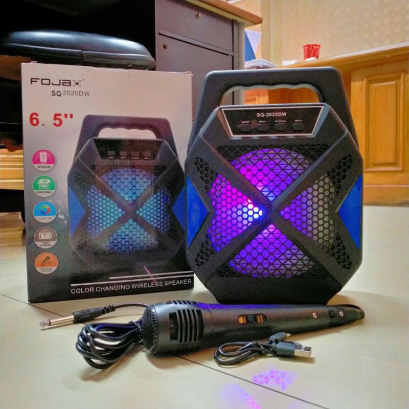 speaker fojak 6,5 inchi free mic karaoke