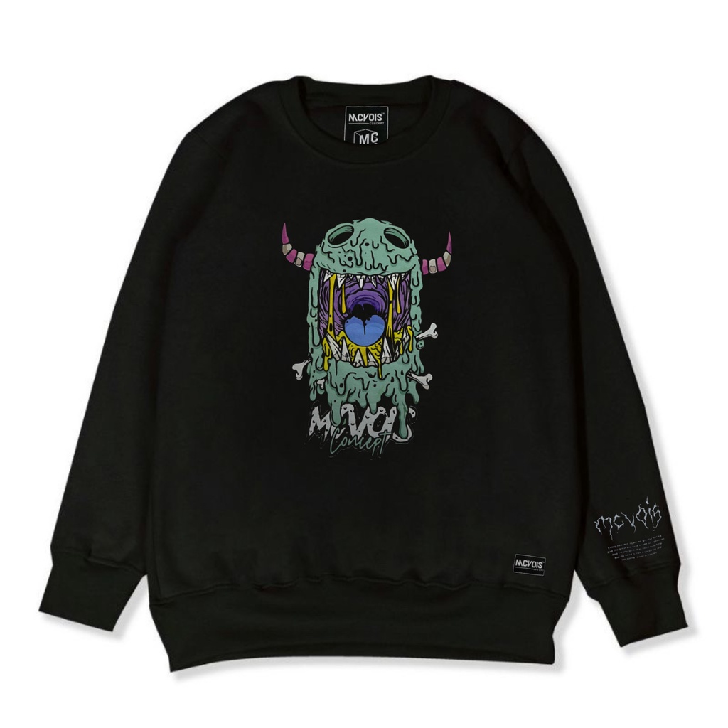 Mcvois Sweater Crewneck Pria Wanita Zombie Green Tosca