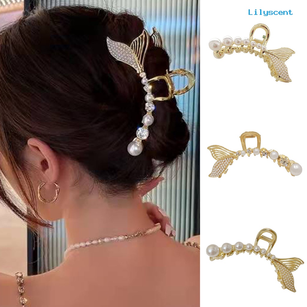 Ls Jepit Rambut Model Cakar Besar Aksen Mutiara Imitasi Multifungsi Untuk Wanita