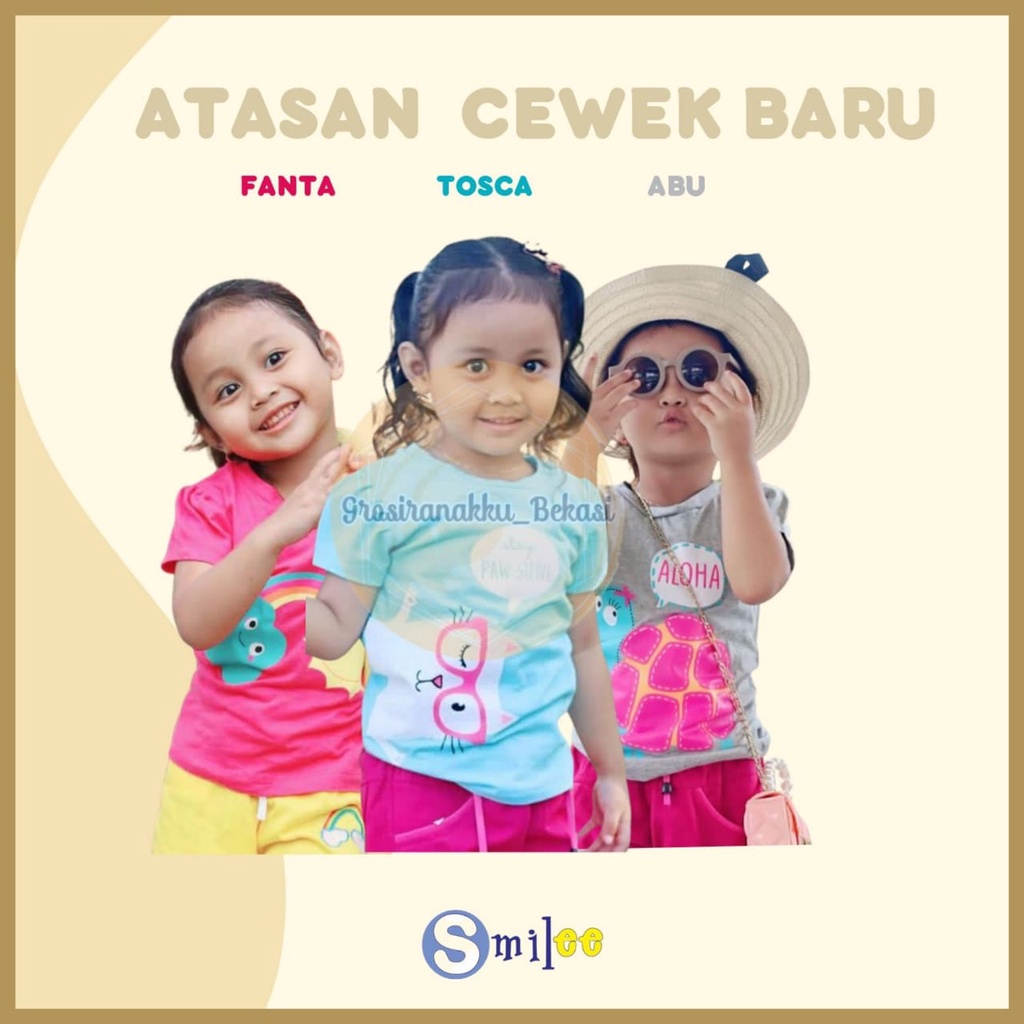 Atasan Smilee New Mixx Motif &amp; Warna Size 1-5T