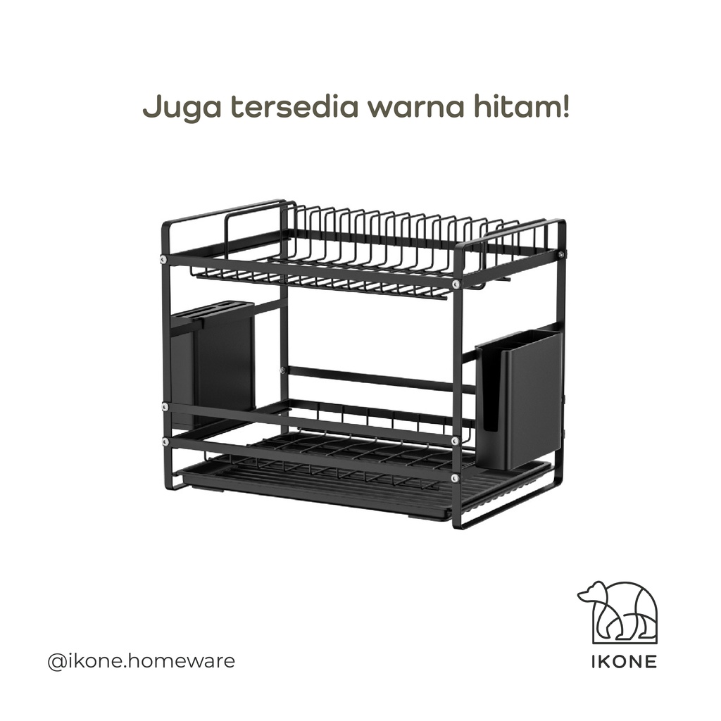 【IKONE】RAKU Rak Piring Nordic Style Bertingkat Rak Dapur Rak Wastafel Peralatan Dapur Kokoh Anti Karat