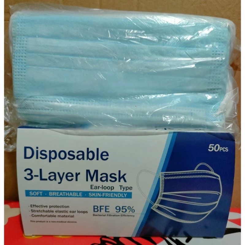 ISI 50 pcs Masker Earloop 3ply Kuping &amp; HEADLOOP HIJAB 3 lapis TERMURAH