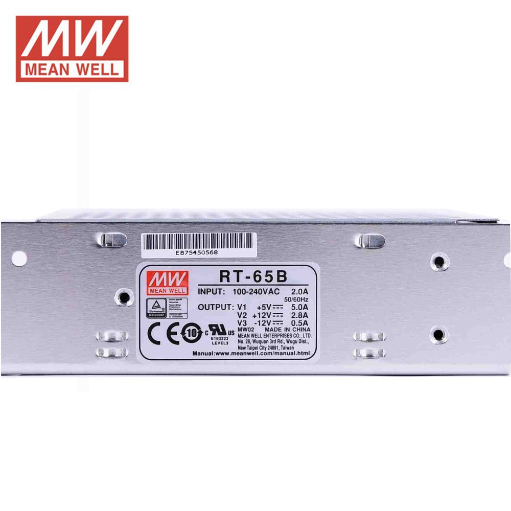 Original Mean Well Power Source Rt 65b 64 6w Triple Output 5v 5a 12v 2 8a 12v 0 5a Meanwell Shopee Indonesia