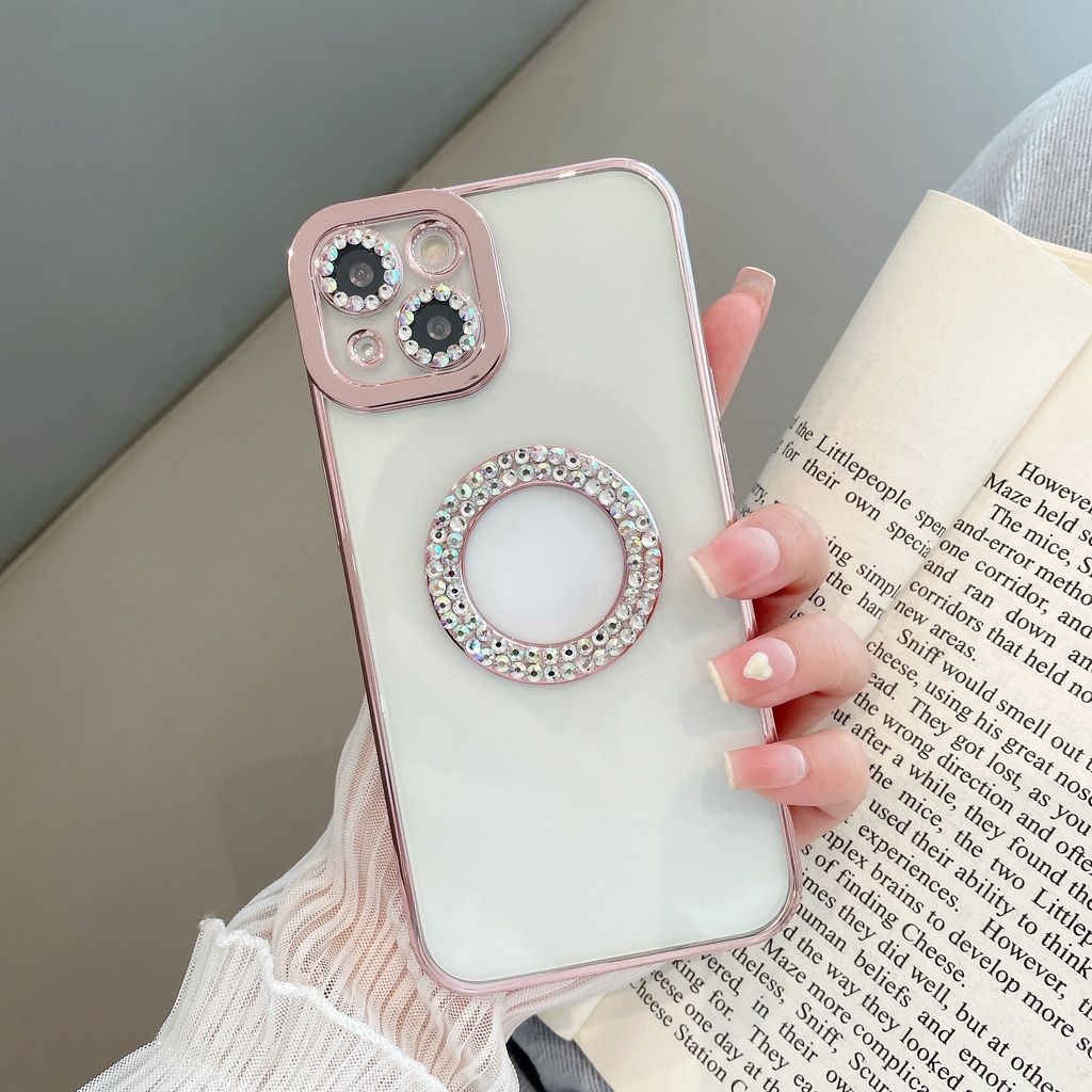 Case Transparan Glitter Berlian Imitasi Shockproof Cover Iphone 11 12 13 Pro MAX X XR XS