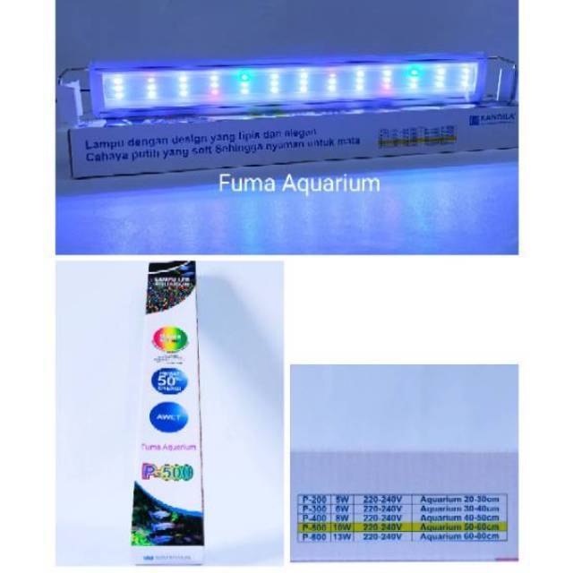 KANDILA Led P 500 4 warna RGBW Lampu Aquarium Aquascape 10watt