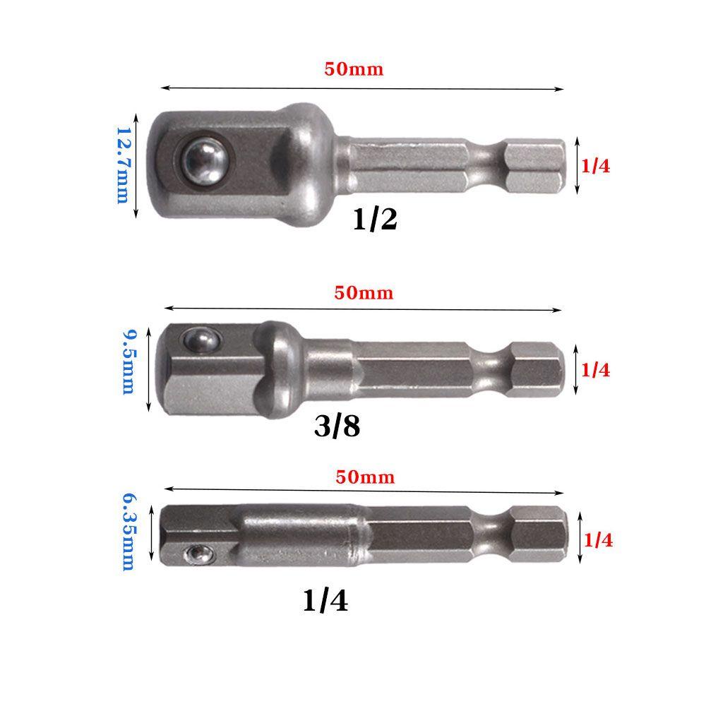 Populer Power Drill Socket Adapter Konversi Batang Sambung Chrome Vanadium Steel Hex Shank Extension Rod