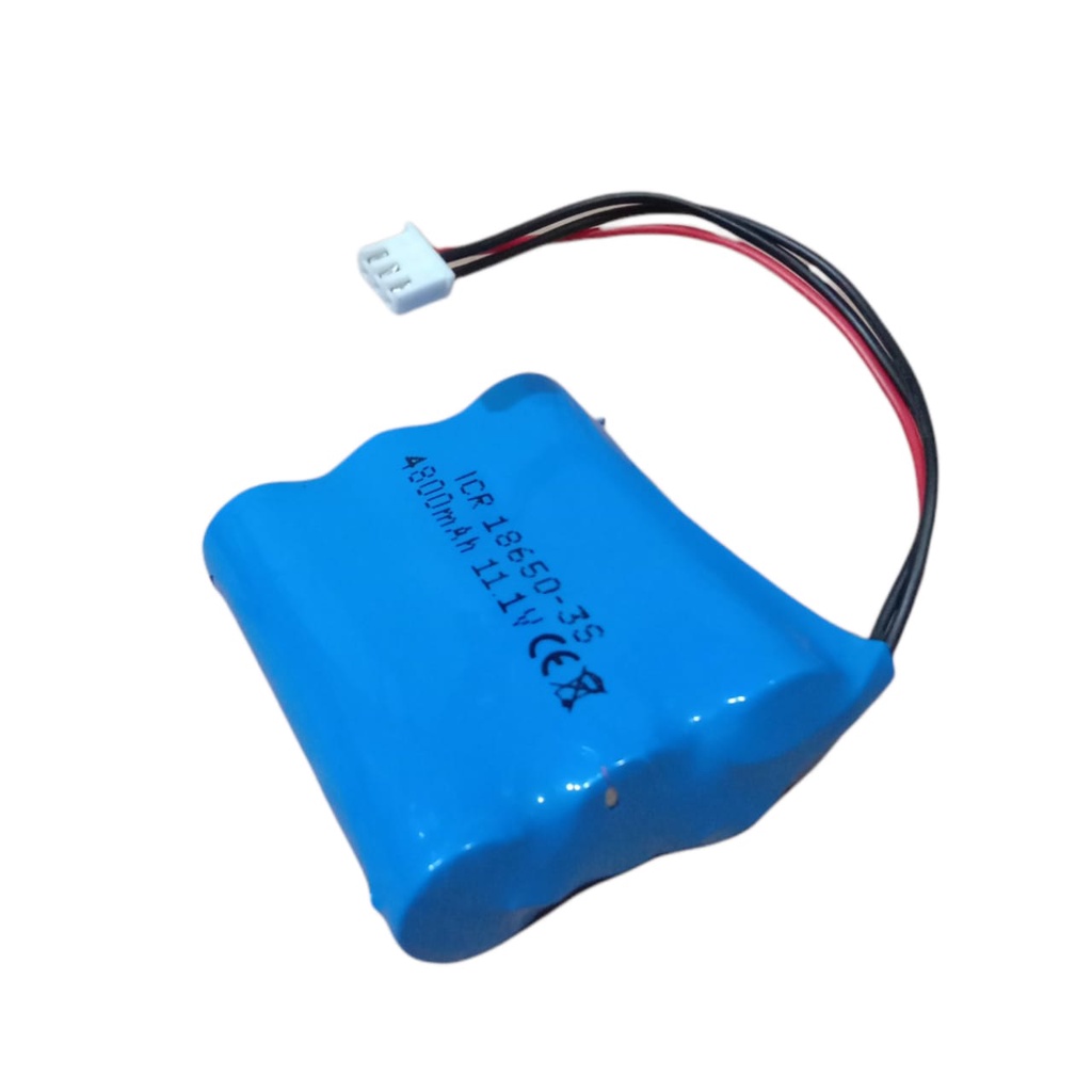 Baterai RC / Battere Speaker Bluetooth 3X 18650-3S BMS 10A 4800mAh 11.1V Konektor JST 3 Pin Putih