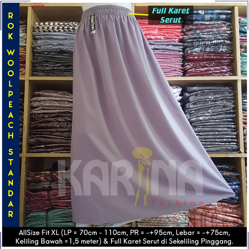 Rok Kerja Panjang Wolfis Wolvis Wolpeach Polos Premium Grade A Full Karet Pinggang KaRINA TERMURAH