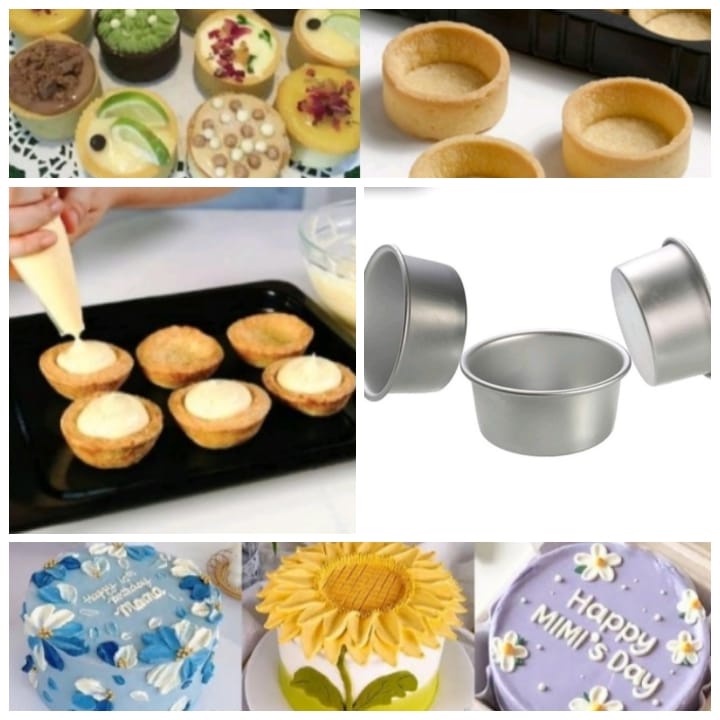 12 Pcs Cetakan Kue Tart Mini / Loyang Kue Mini Press Tanpa Sambungan Bahan Aluminium