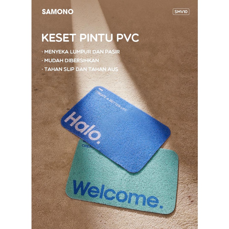 Samono Keset Kaki Anti Selip 60*40CM Mudah Dibersihkan Menyerap Air Keset PVC SMV10 garansi 1 year samono