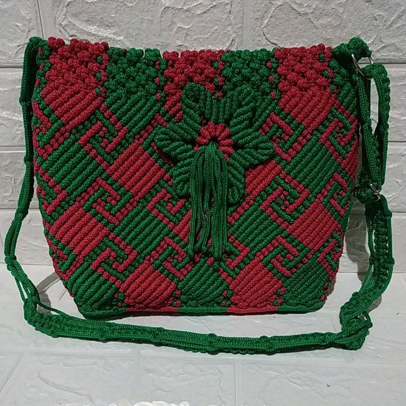 TAS TALIKUR KALIMANTAN / TAS RAJUT TALIKUR / tas selempang / tas rajut / tas wanita