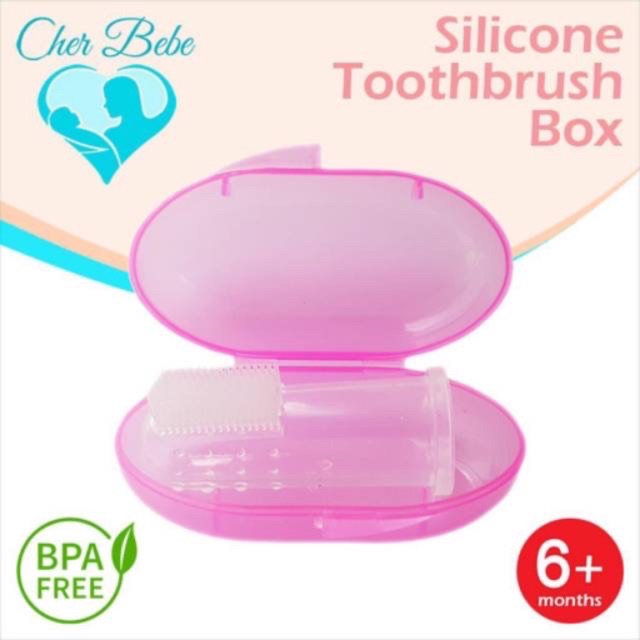 Sikat Gigi Silicone Jari untuk bayi Cher bebe / Silicone Toothbrush Box