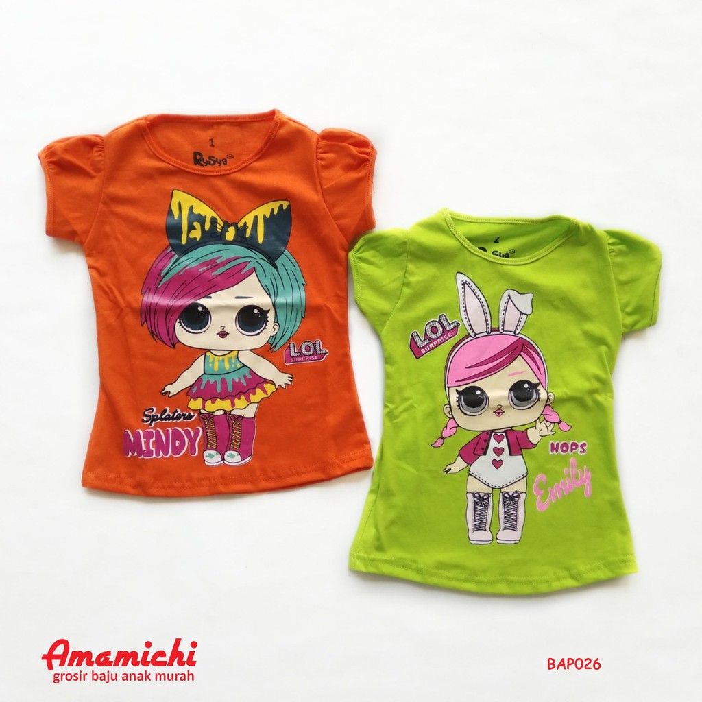 GROSIR Kaos  Anak  Perempuan  Soft Carded Rysya Lucu Murah 1 