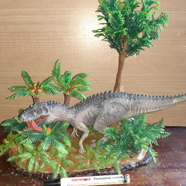 Mainan simulasi dinosaurus diorama figure Indominus Rex recast Nanmu