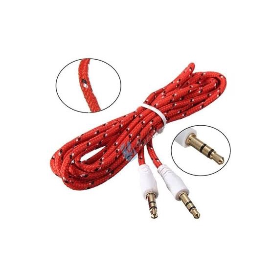 COD ✅ Kabel Jack AUX 3.5 mm Audio Motif Tali Sepatu Kabel Mp3 Player Musik Smartphone