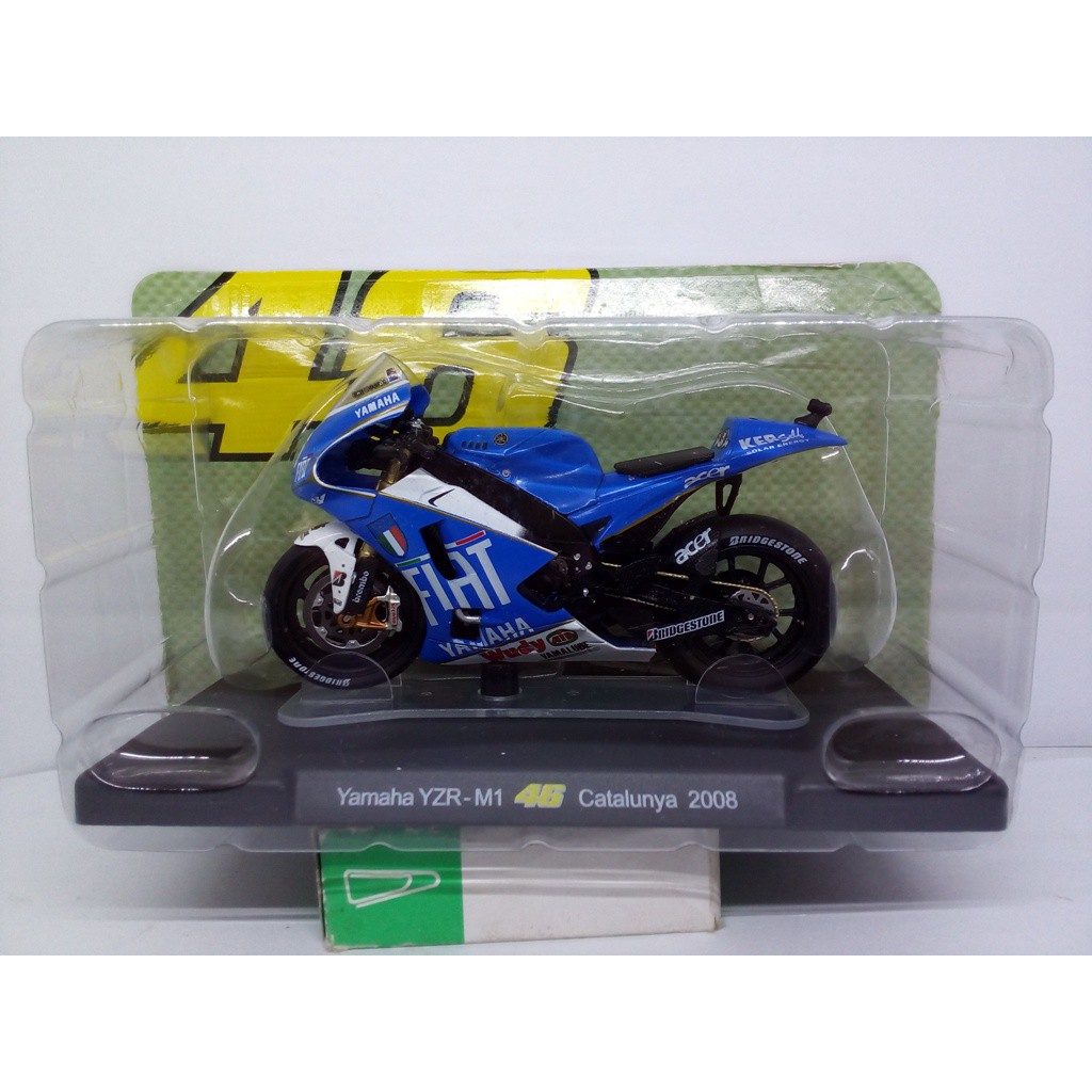 Diecast Leo Models Miniatur Motogp Yamaha YZR-M1 Valentino Rossi Catalunya 2008