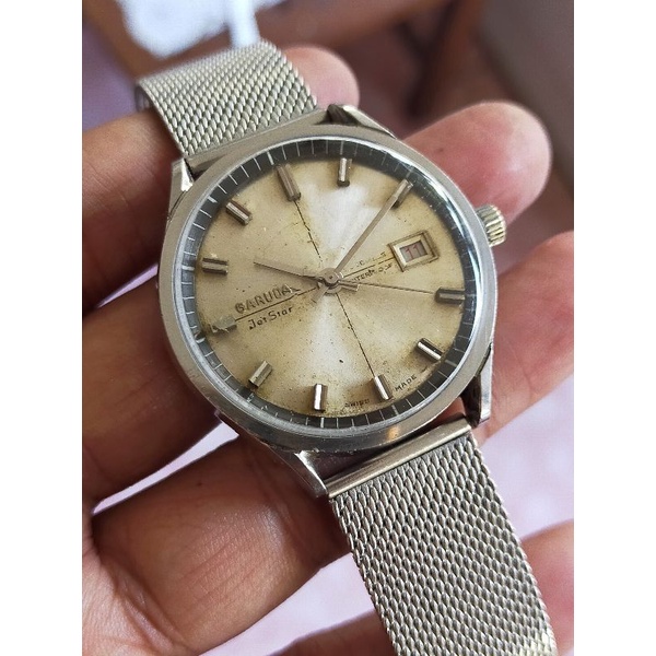 Jam Tangan Garuda Jet Star Manual Winding Swiss Vintage Sang Legenda.