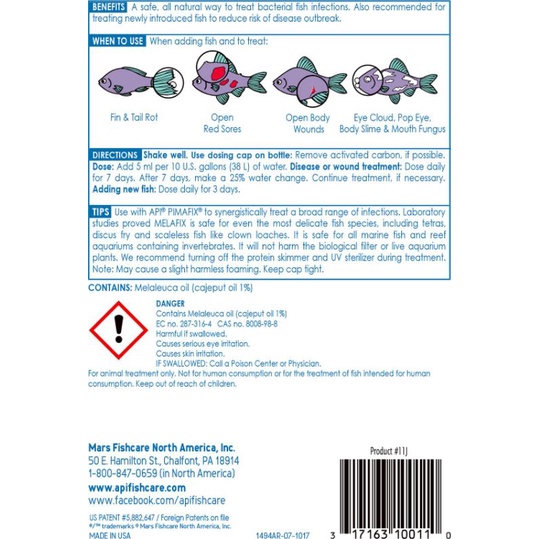 Melafix API USA 30ml ASLI TANPA PENGENCER.  Obat Ikan Cupang Guppy dan segala jenis ikan hias white spot jamur kutu luka sobek ekor