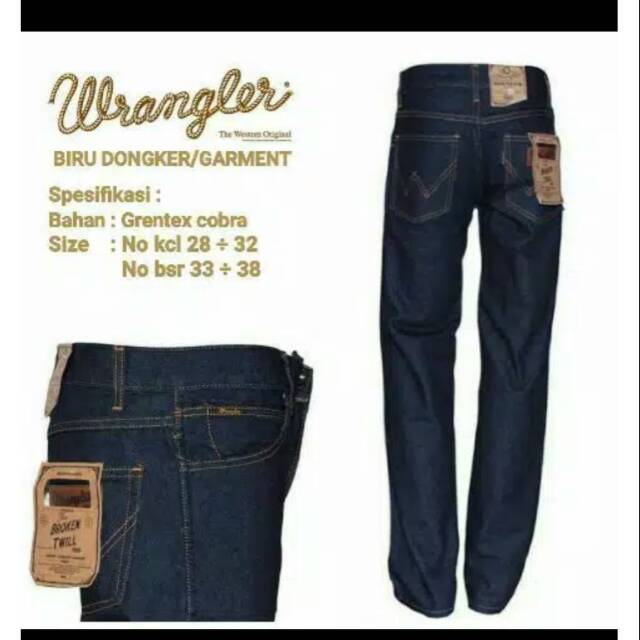 Celana wrangler standar/biru Dongker