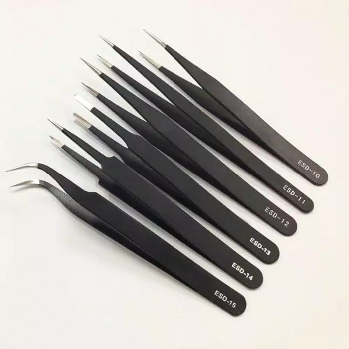 

Pinset Repair Anti Statis Set 6pcs Tweezer Maintenance Repair Tool Kit