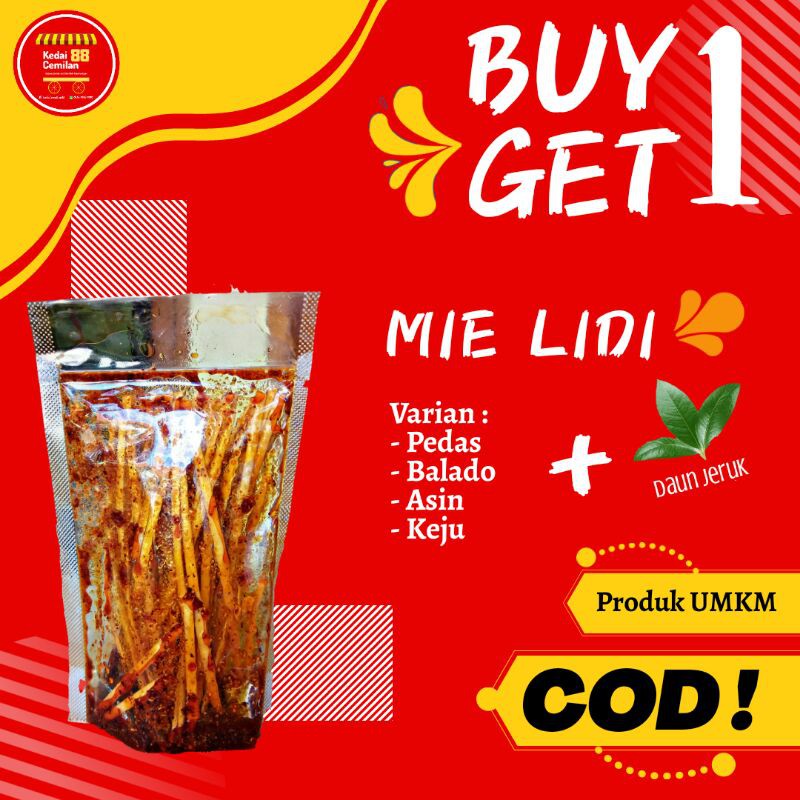 

COD MIE LIDI DAUN JERUK MAKANAN JAJANAN CEMILAN SNACK RINGAN PEDAS KILOAN MURAH KEKINIAN JADUL