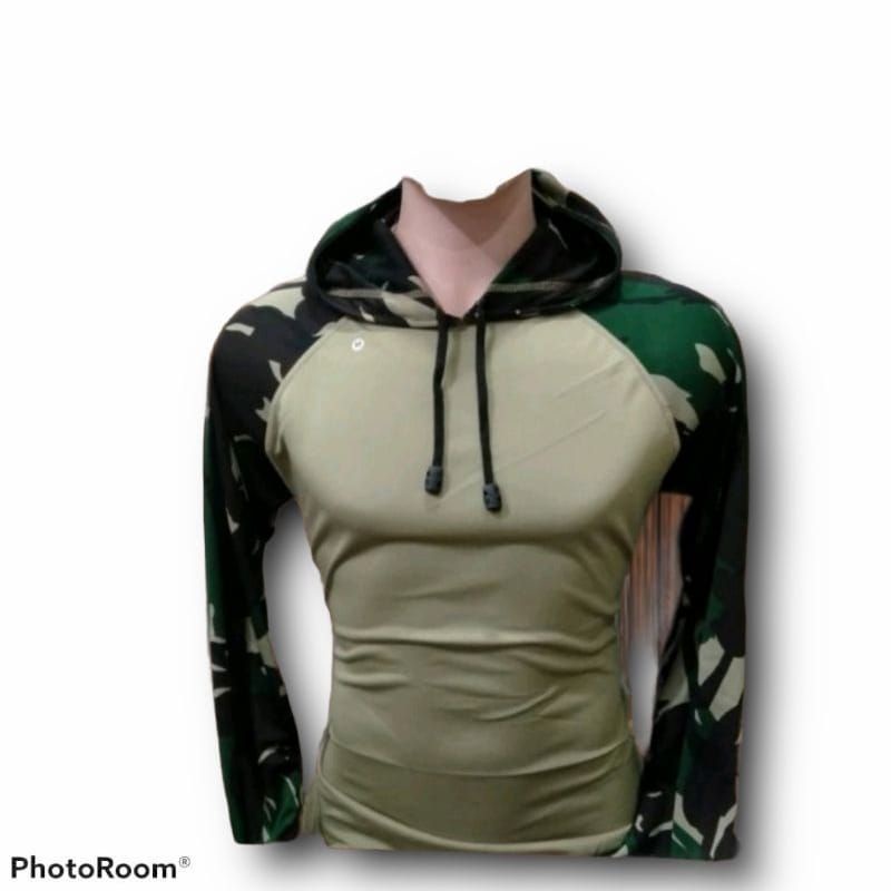 Kaos Hodie Reglan l kaos hodie loreng l kaos loreng panjang l kaos army panjang