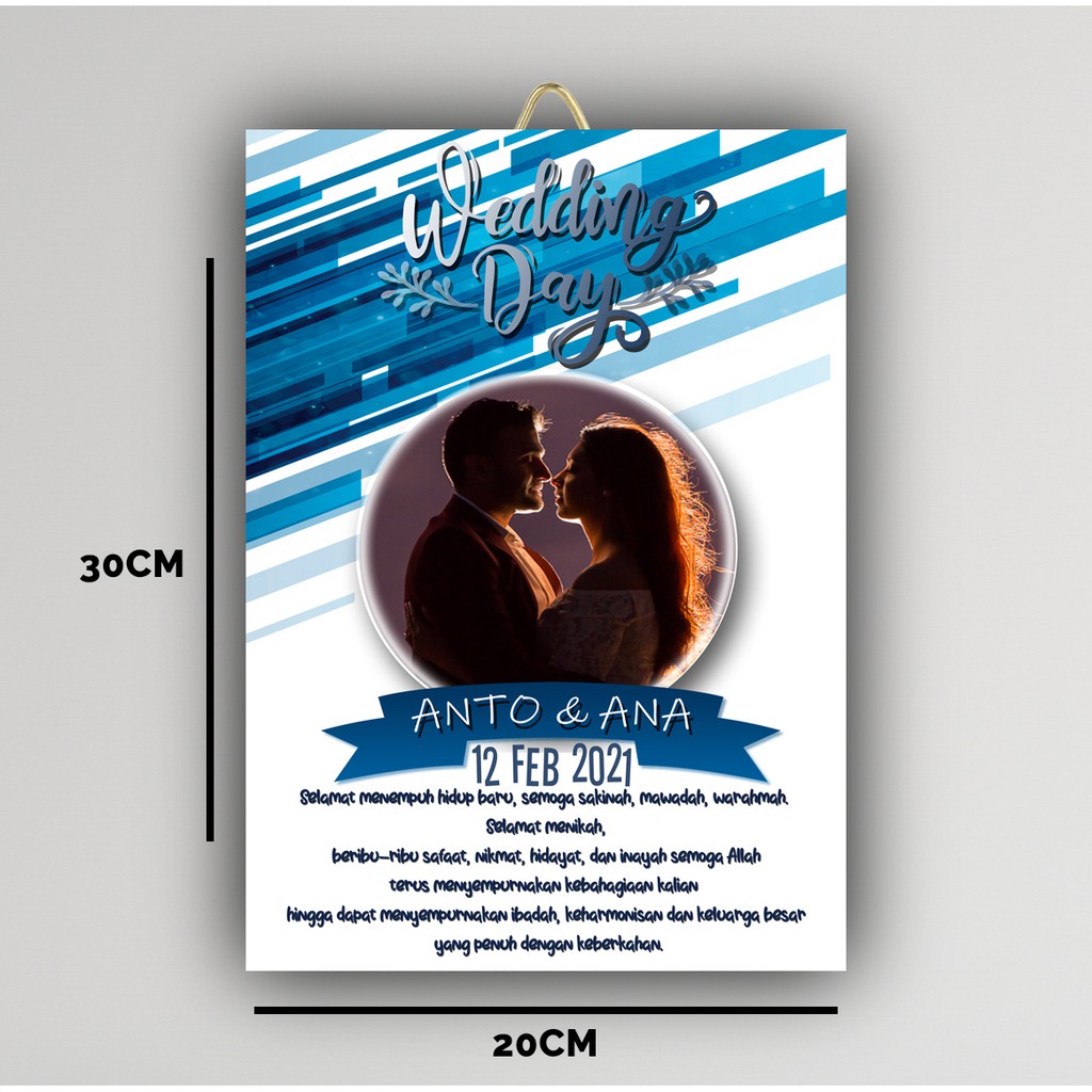 HIASAN DINDING UCAPAN HAPPY WEDDING/POSTER KAYU WALLDECOR/CUSTOM
