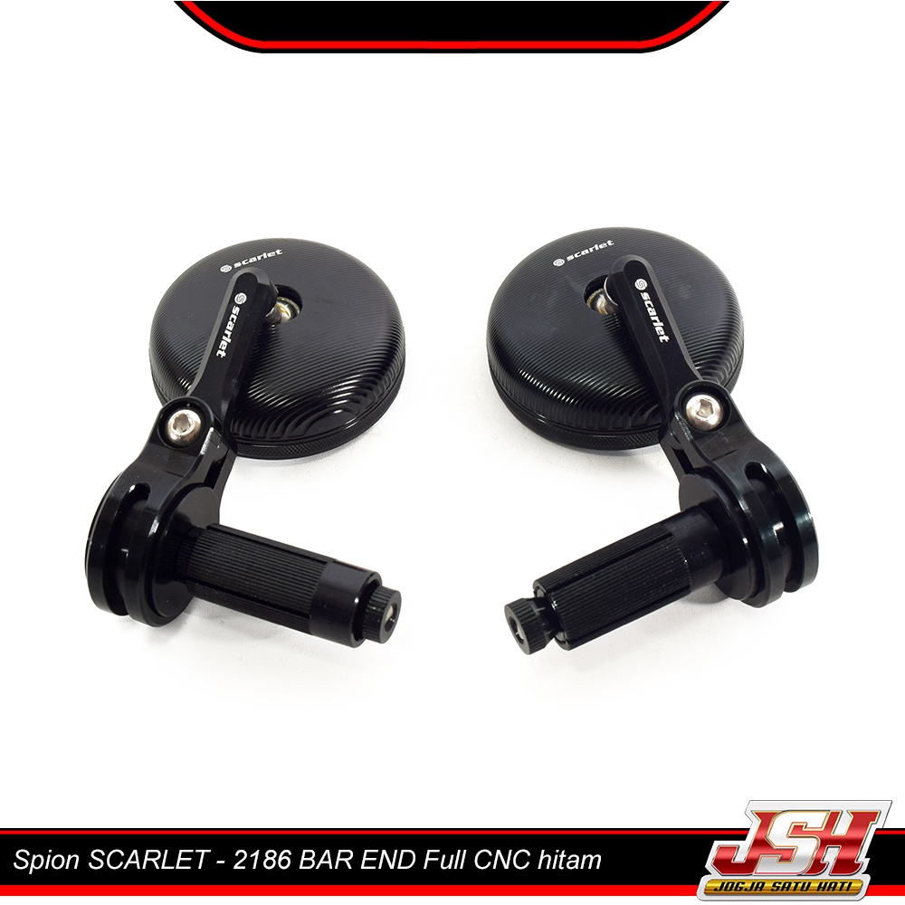 Spion Jalu Bar End 2186 CNC Scarlet / Kaca Spion 2881 OVAL 2007C BULAT ADV Vespa 125 Aerox Lexi N-ma