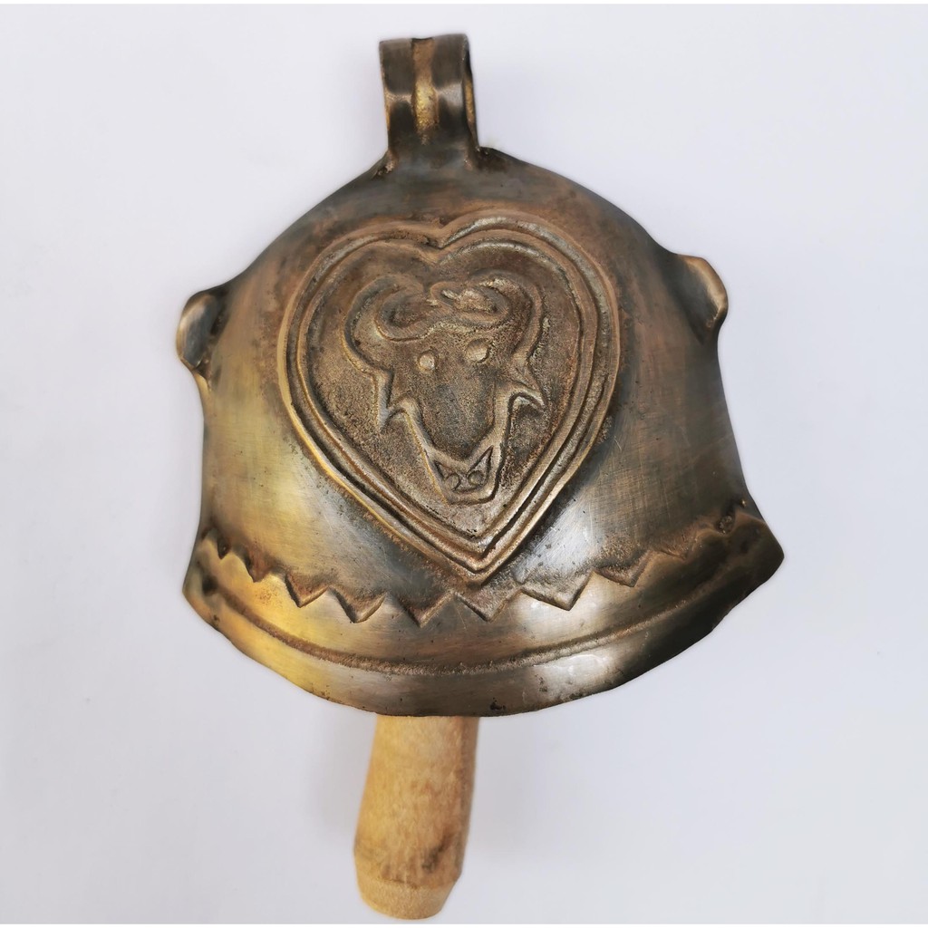 Bandul Kalung Sapi Klontongan Klontong Lembu ukuran no 3 (9cm) Kuningan finishing Lawas / Antik B147