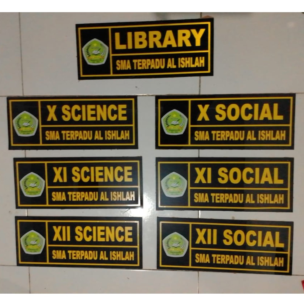 

papan nama ruang 2 sisi