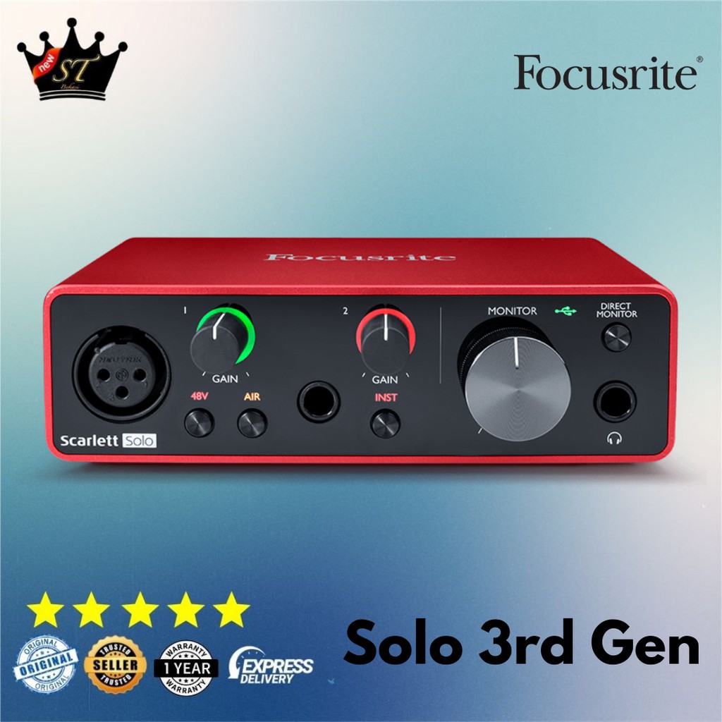 Jual Focusrite Scarlett Solo 3rd Gen Generation 3G G3 USB Audio