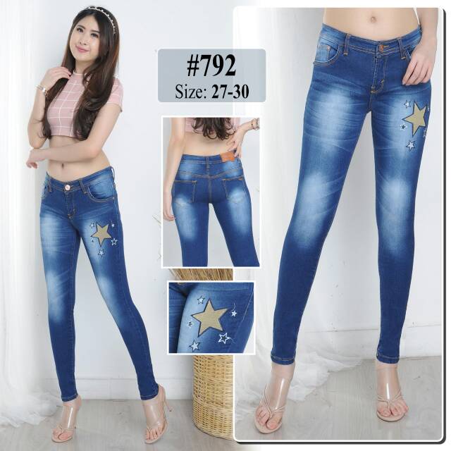 Celana Jeans Wanita / Celana Jeans Bordir / Celana Korea