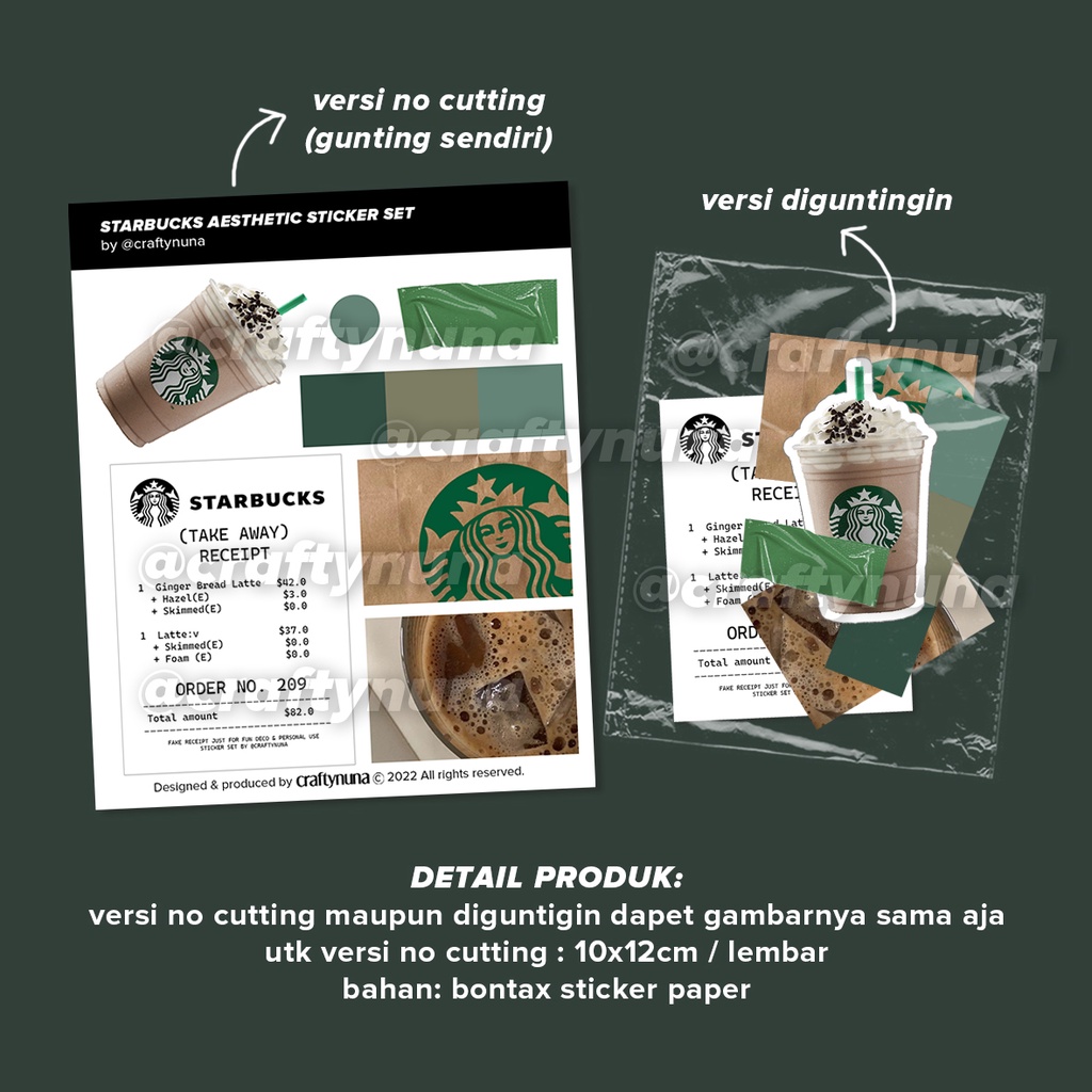 AESTHETIC STICKER SET deco case hp stiker estetik tumblr journal starbucks coffee hias