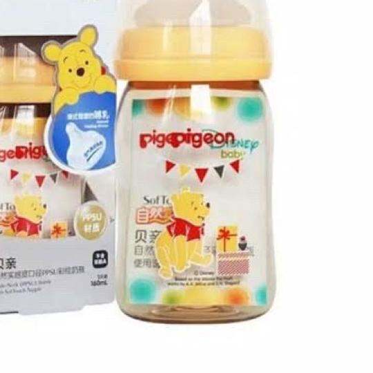 Pigeon Botol Susu Ppsu Wide Neck Disney Mickey Pooh 160Ml