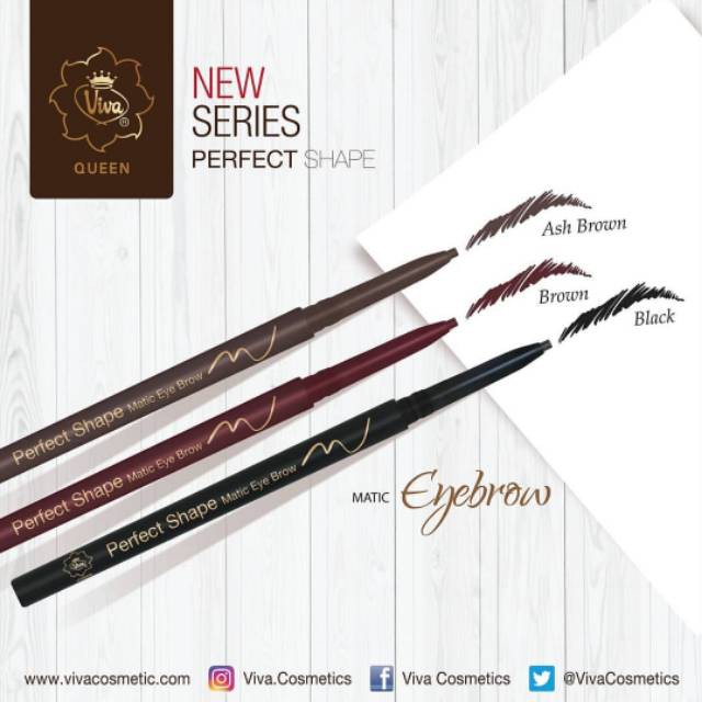 Viva Pencil Matic Perfect Shape Queen Pensil Alis Black Brown Ash Brown Eyebrow / MATIC VIVA NEW