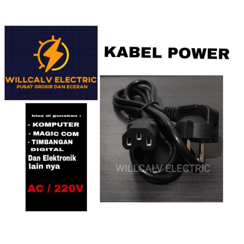 KABEL POWER KOMPUTER / KABEL POWER MAGIC COM / KABEL POWER TIMBANGAN DIGITAL DLL 3 HOLE