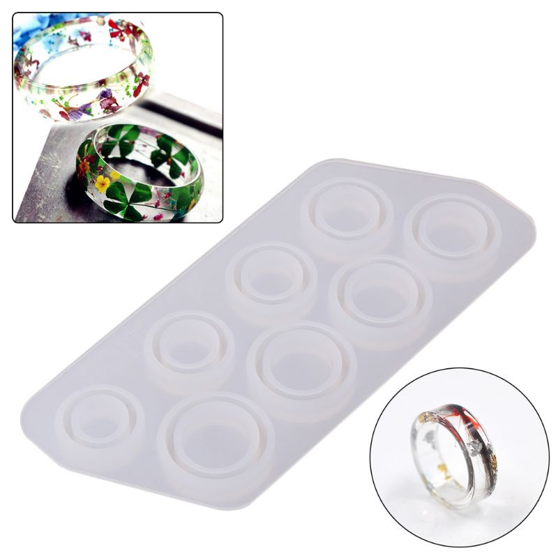 SIY  Flat Rings Mold Collection Handmade DIY Making Ring Jewelry Silicone Mold Crystal Epoxy Mould