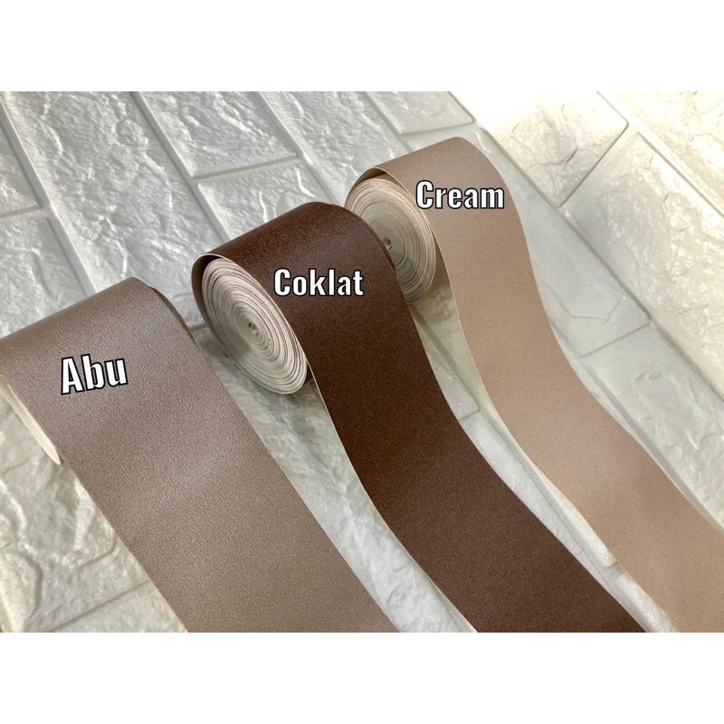 Wallpaper Dinding Border List Polos Coklat Cream Pembatas Dinding