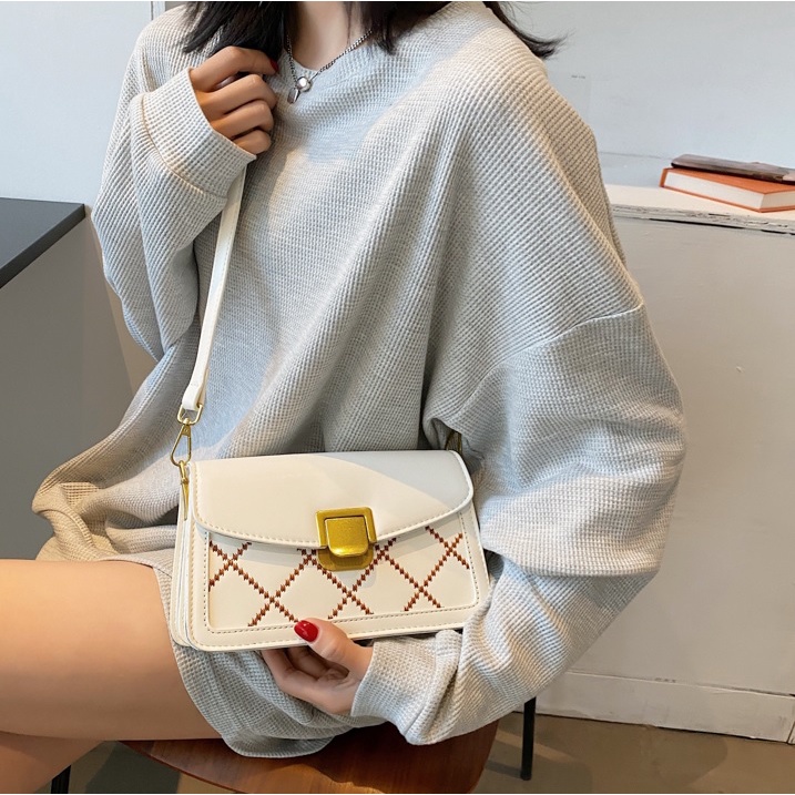 BJ81885 - BLACK/BLACKWHITE/KHAKI/WHITE - TAS WANITA FASHION IMPORT MODIS ELEGAN TERMURAH TERLARIS TERBARU BAGSTORE JAKARTA TAS BATAM GT1885